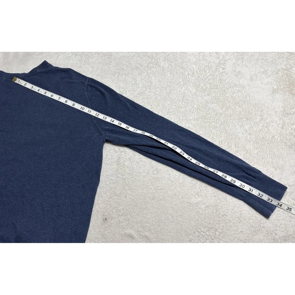 Banana Republic Silk Linen Blend V‑Neck Sweater Men's XL Blue Pullover